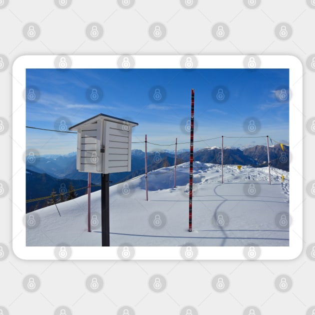 Weather Station on Monte Lussari Sticker by jojobob